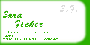sara ficker business card
