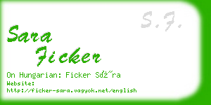 sara ficker business card